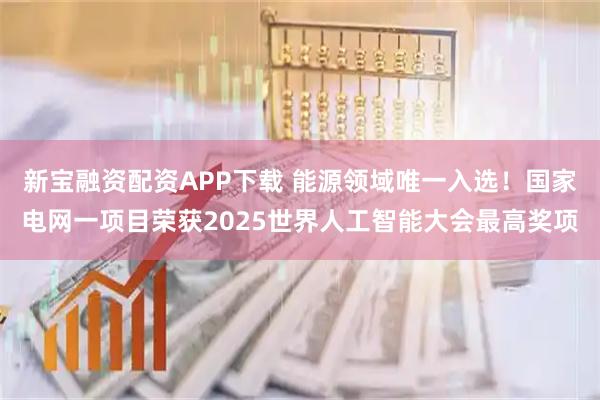 新宝融资配资APP下载 能源领域唯一入选!国家电网一项目荣获2025世界人工智能大会最高奖项